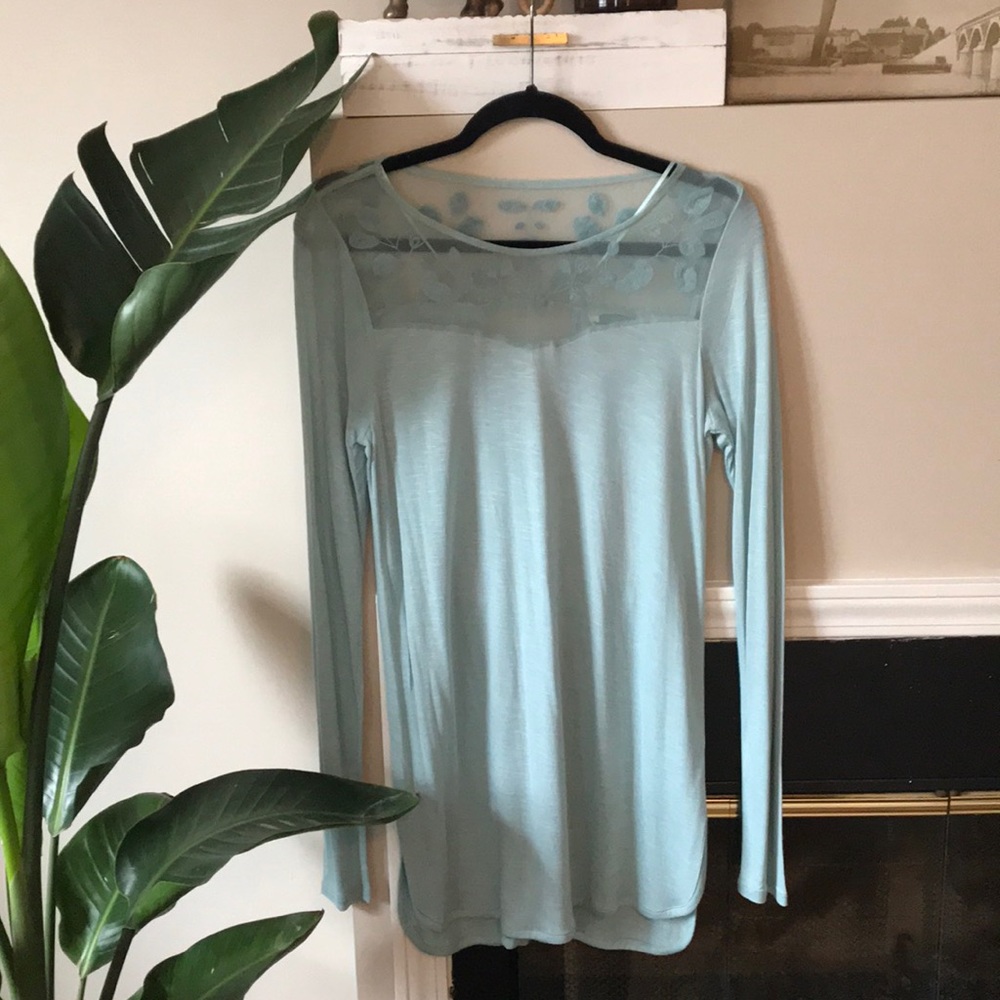 Lauren Conrad turquoise tunic  blouse (size M)